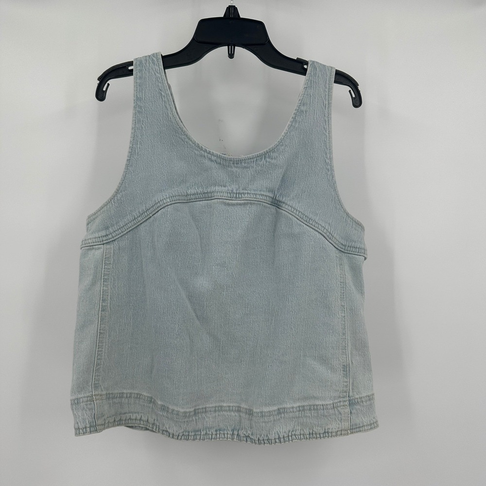 Womens Y2K Denim Tank Top Size L Light Wash Minimalist Streetwear Festival Indie